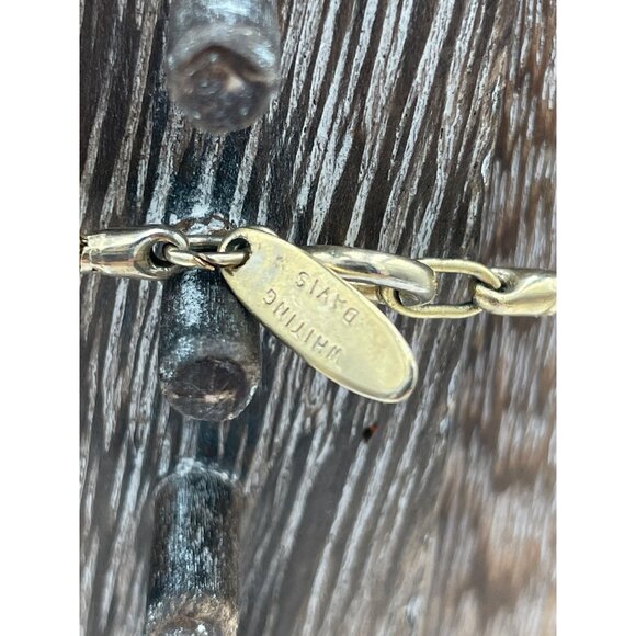 Whiting & Davis Vintage Cream & Gold Tone Pendant Necklace - Picture 3 of 6